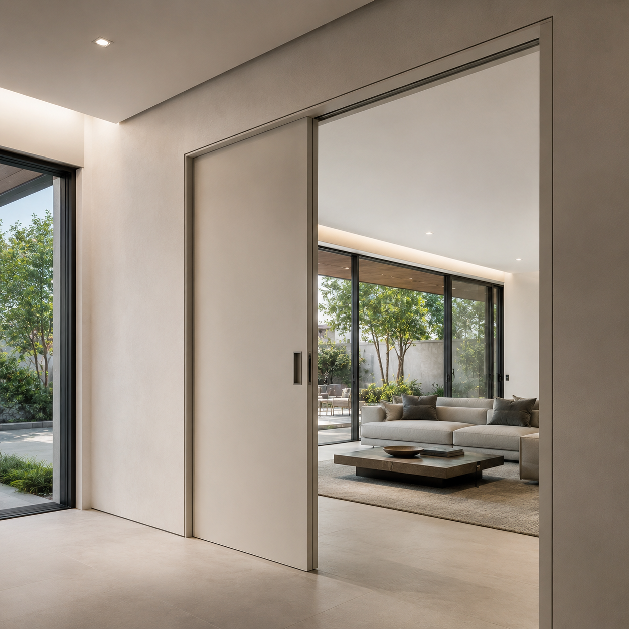Glass curtain wall building facade